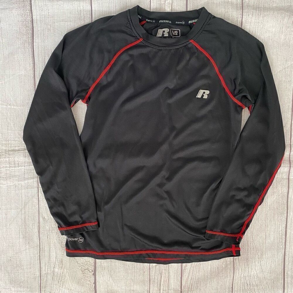 Russell athletic dri power youth boys M 10/12 crewneck long sleeve shirt